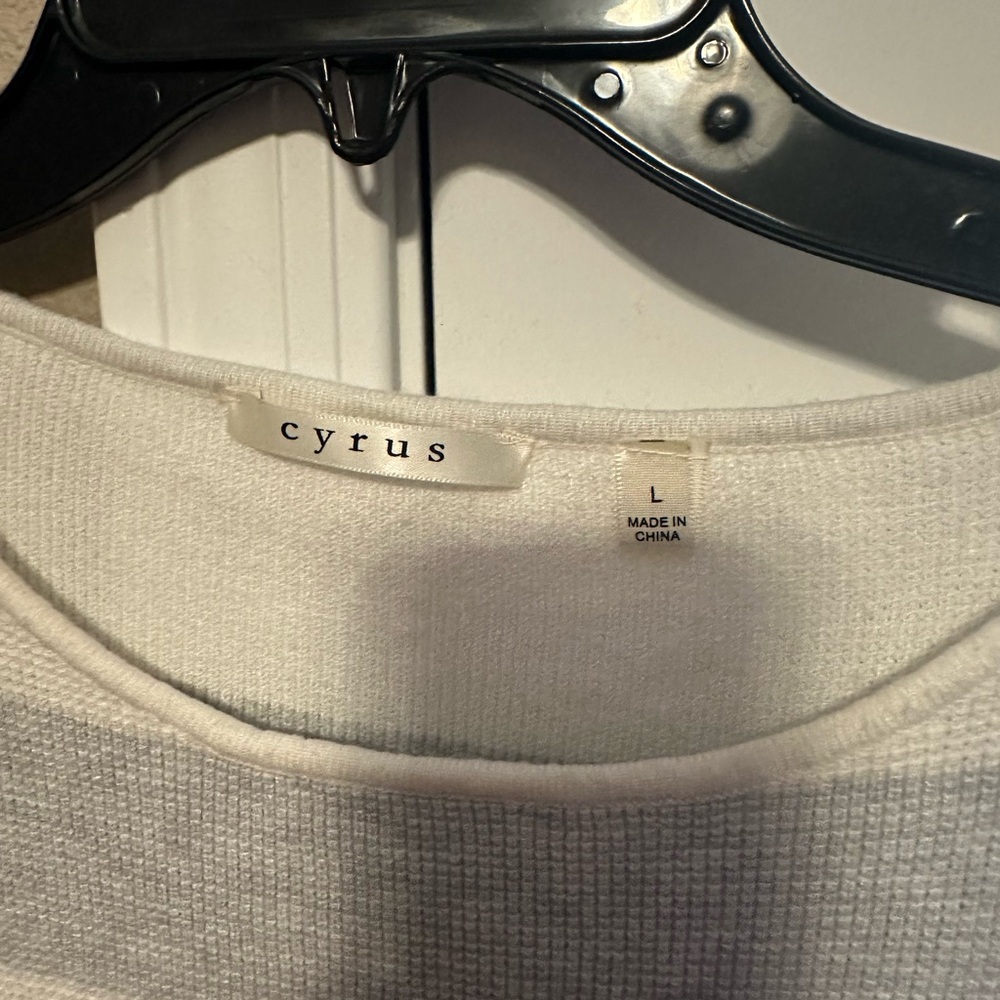 Cyrus White Waffle Knit Top